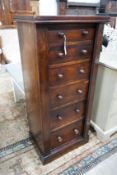 A Victorian mahogany Wellington chest, width 49cm, depth 35cm, height 109cm