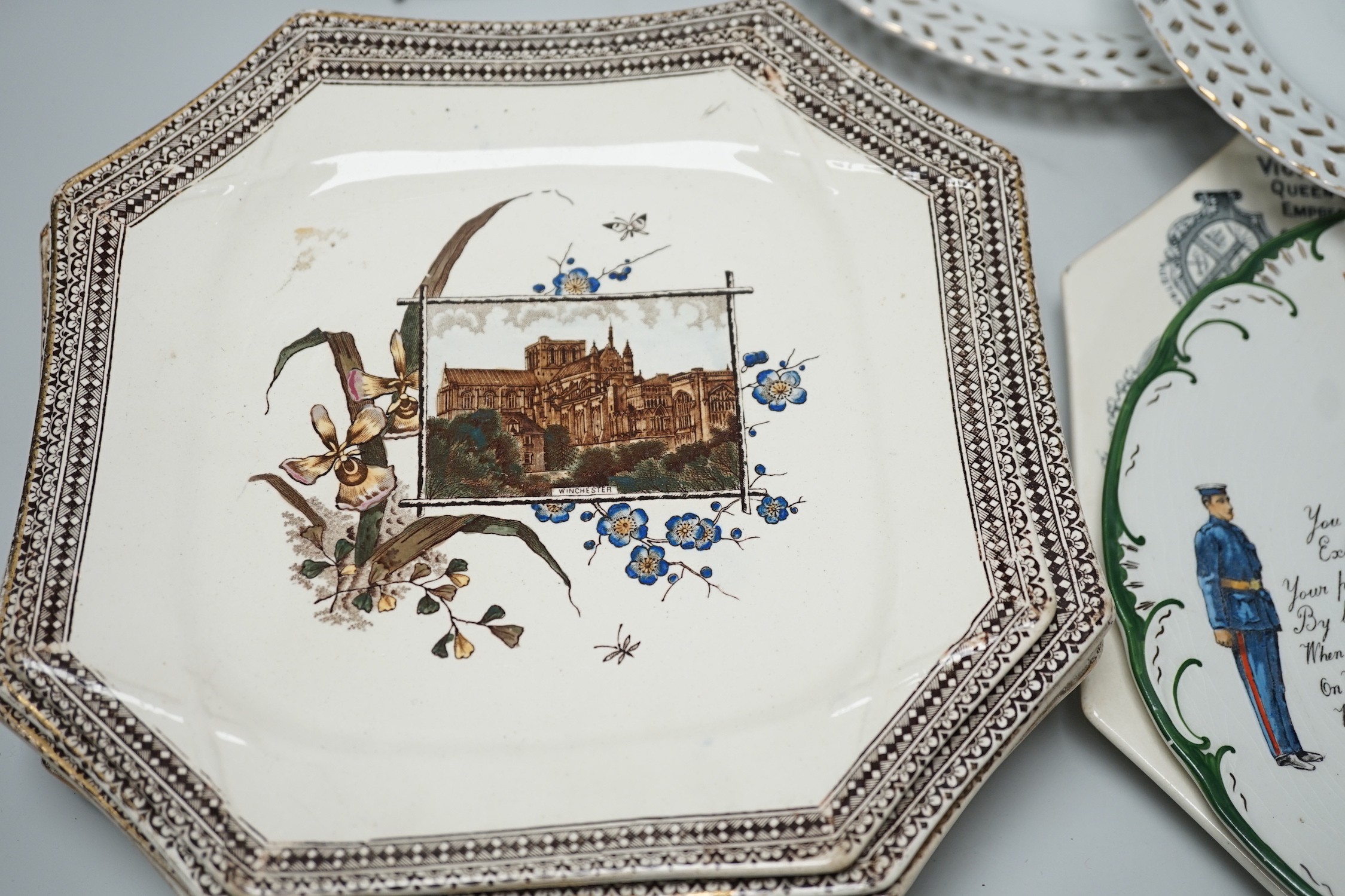 A collection of mostly late 19th and early 20th century commemorative plates, including eight - Image 5 of 6