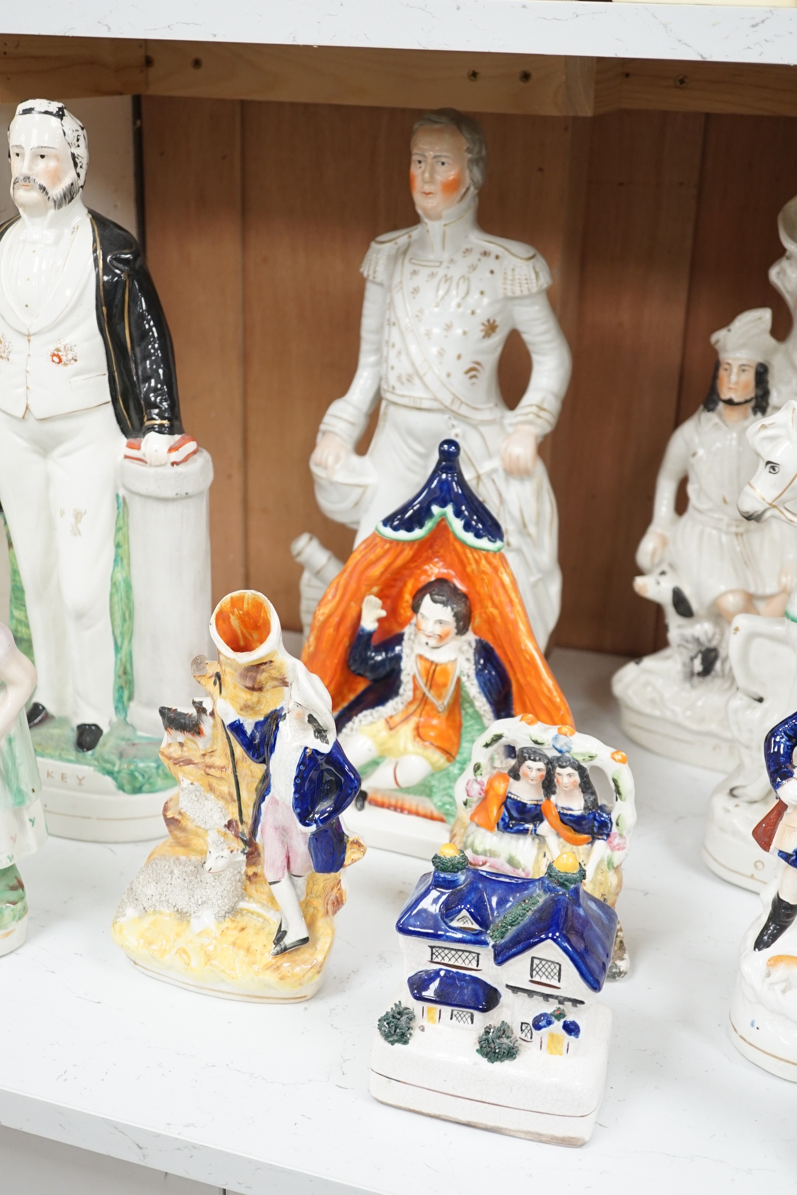 A collection of mostly 19th century Staffordshire flatbacks, including Princess Royal and - Image 4 of 9