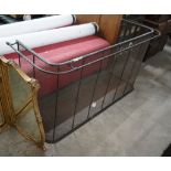 A Victorian steel mesh fender, width 148cm, depth 50cm, height 77cm