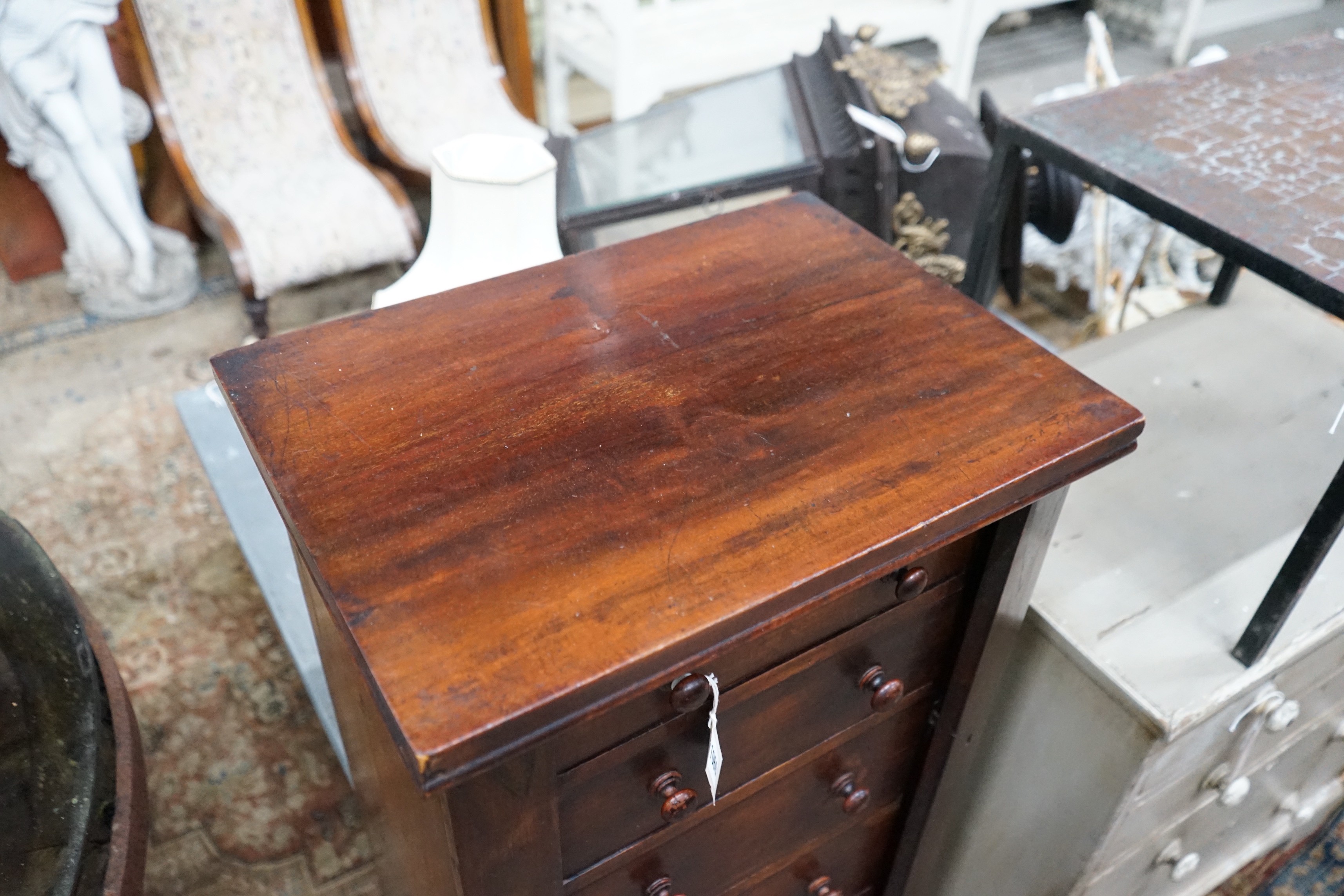 A Victorian mahogany Wellington chest, width 49cm, depth 35cm, height 109cm - Image 2 of 3