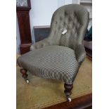 A Victorian spoonback nursing chair, height 79cm