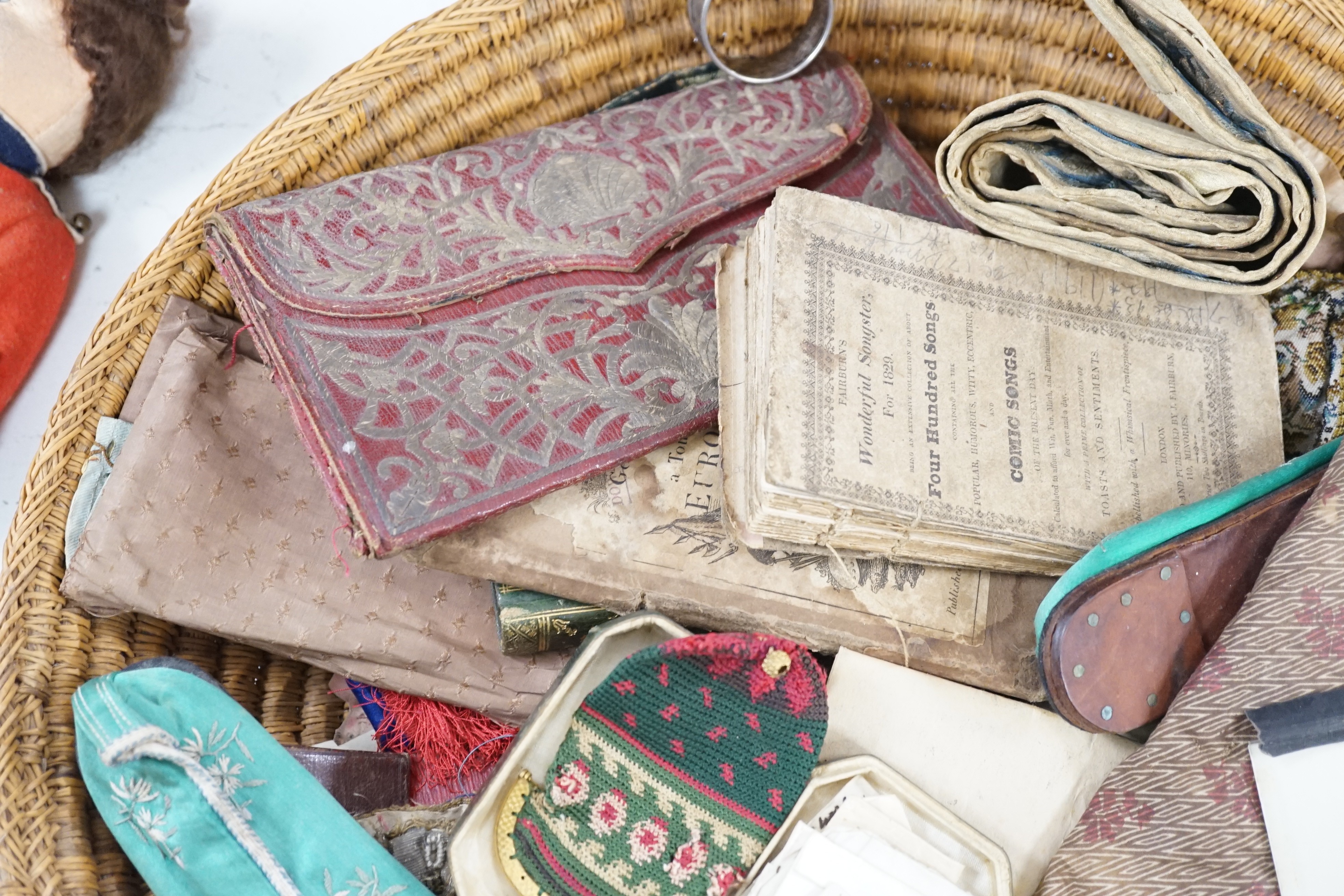 A collection of assorted curios, to include a red leather purse inscribed ‘Constantinople 1752’ - Image 5 of 5