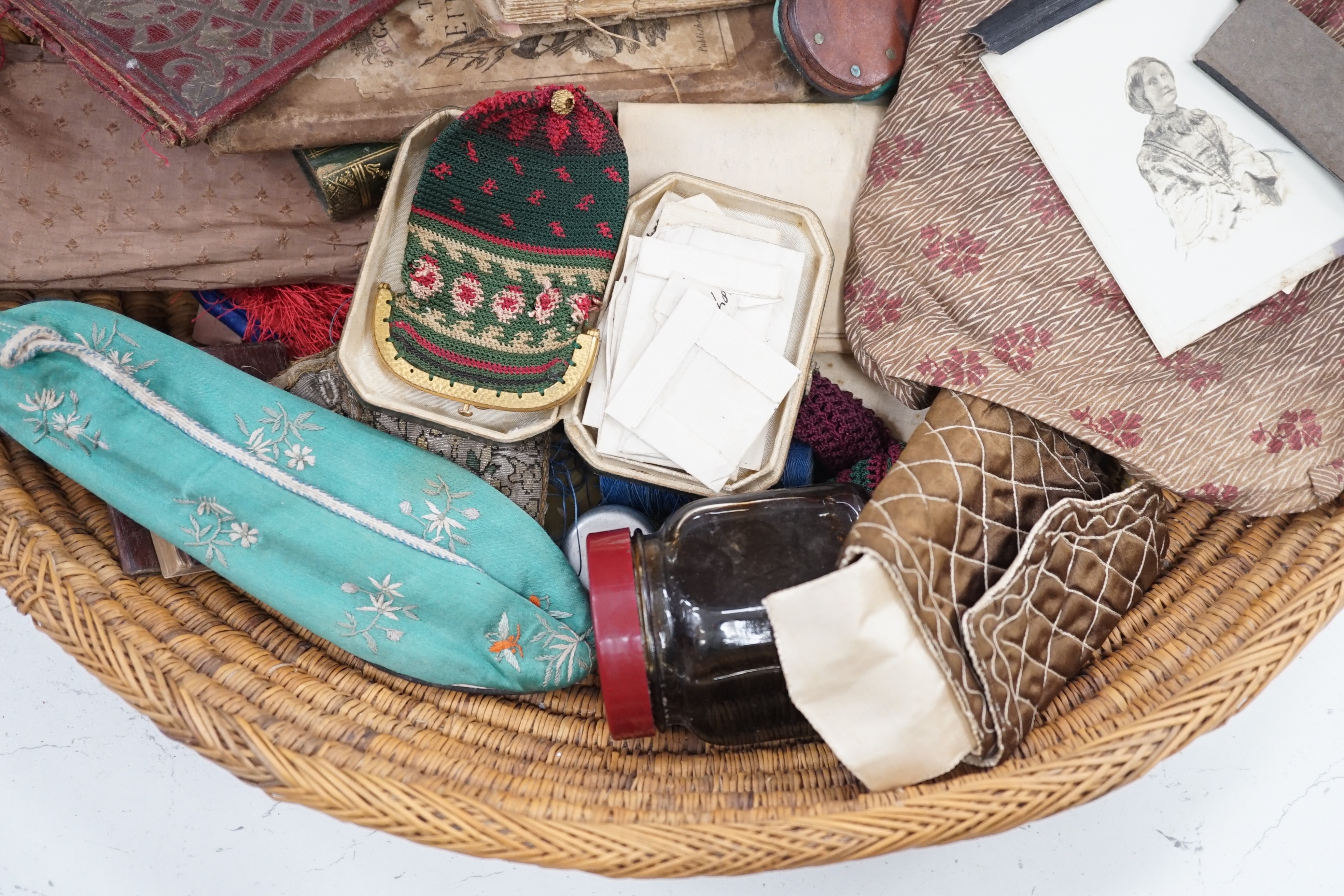 A collection of assorted curios, to include a red leather purse inscribed ‘Constantinople 1752’ - Image 2 of 5