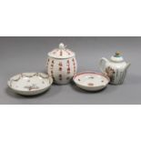 A Chinese lidded jar, teapot and two dishes