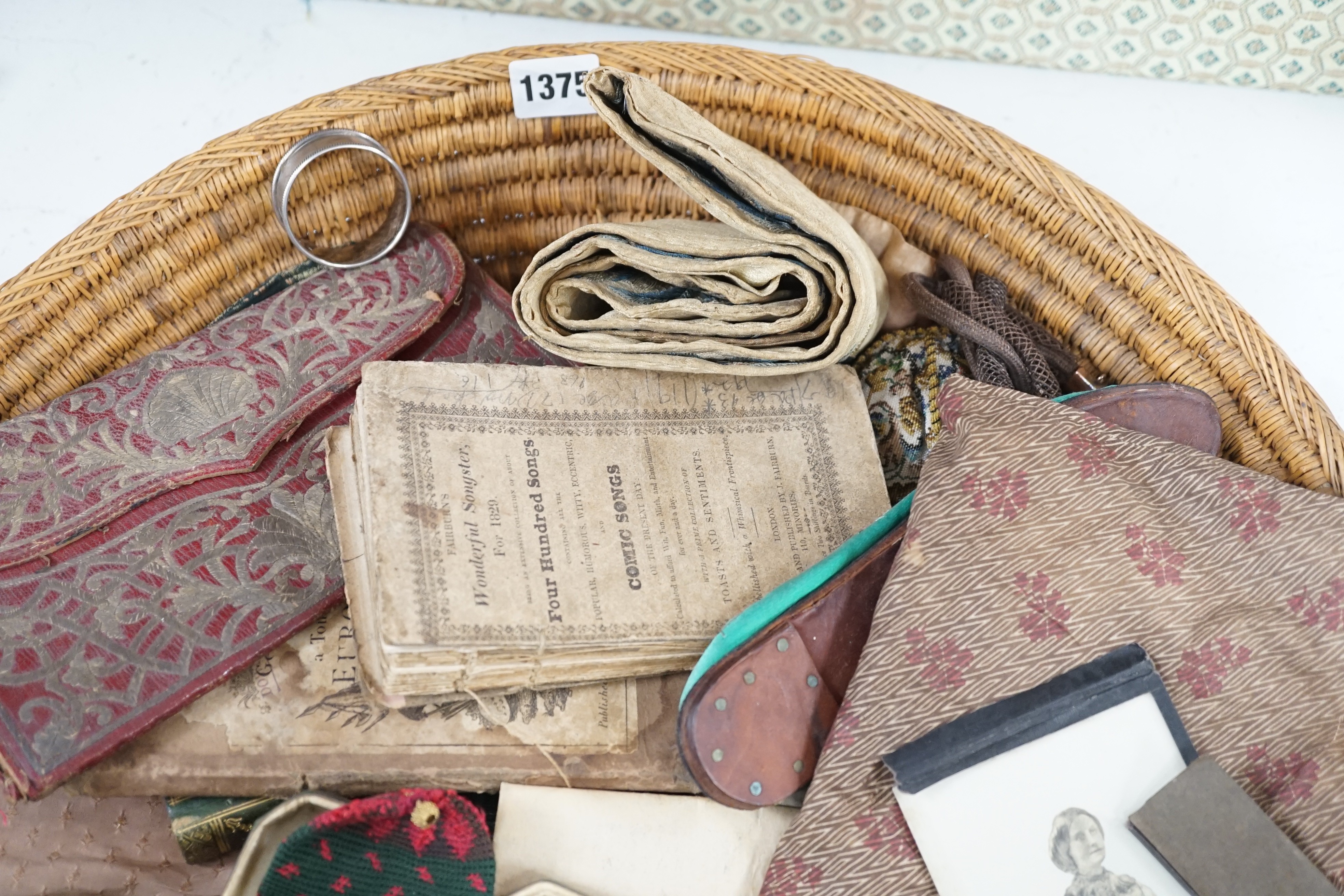 A collection of assorted curios, to include a red leather purse inscribed ‘Constantinople 1752’ - Image 4 of 5