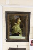 Johnson after Ramsay, reverse print on glass, Lady Erskine, 36 x 25cm