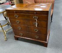 A small George III mahogany four drawer chest fitted slide, width 82cm, depth 45cm, height 79cm