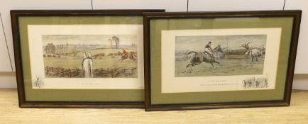 Charles Johnston Payne (Snaffles), two colour prints, 'The Finest View in Europe', signed in