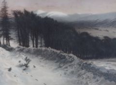 After Joseph Farquharson, coloured engraving, Winter landscape, 55 x 78cm