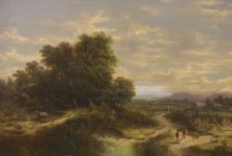 A. Long, oil on canvas, River landscape, signed, 66 x 103cm