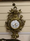 A 19th century French ormolu cartel wall clock, by A Thomas Dubret, 53cms high