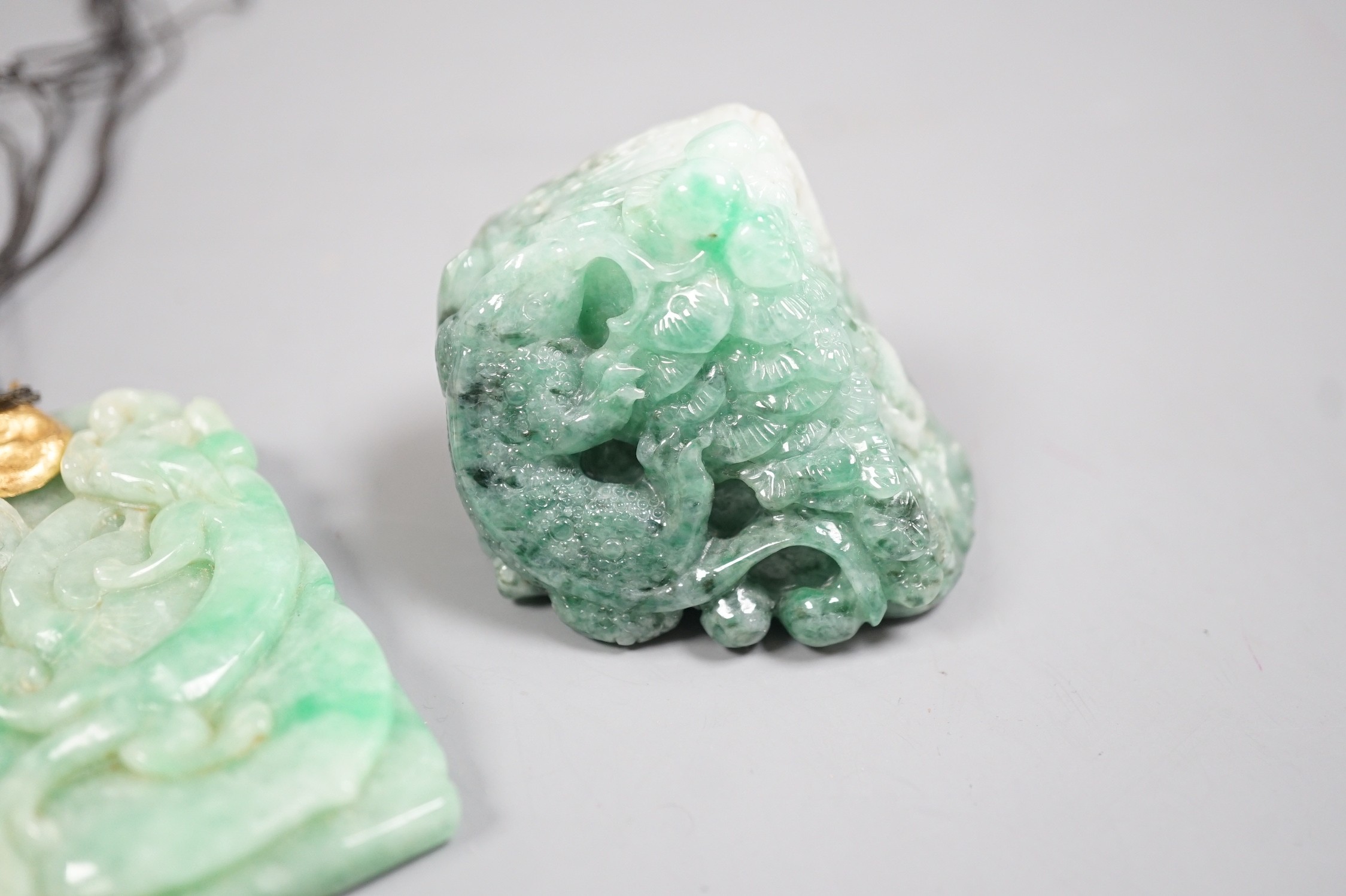 Two Chinese jadeite carvings, 6.7cm - Image 3 of 5