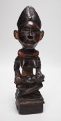 An African tribal wooden maternity figure,Yombe tribe Congo, 30cm