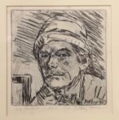 Llewelyn Petley Jones (1908-1986), etching, 'Self portrait No 3', signed in pencil, 11.5 x 12cm