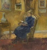 Peter Kuhfeld RP NEAC, (b.1952), oil on board, 'Sue Reading', signed with New Grafton Gallery