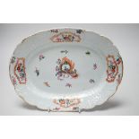 A Chinese Export pseudo armorial oval dish, c.1760, possibly of Jesuit significance, 25cms wide