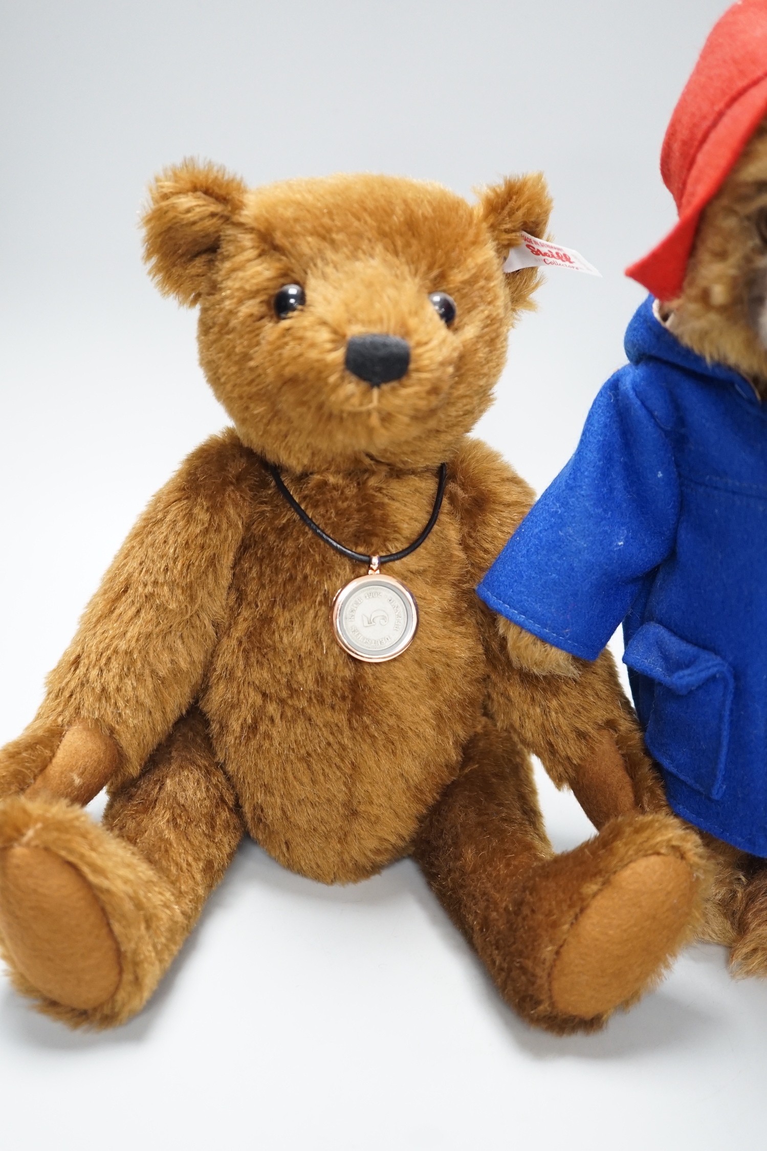 Three boxed Steiff toys: a Paddington bear, a brown bear and a monkey, - Image 4 of 7