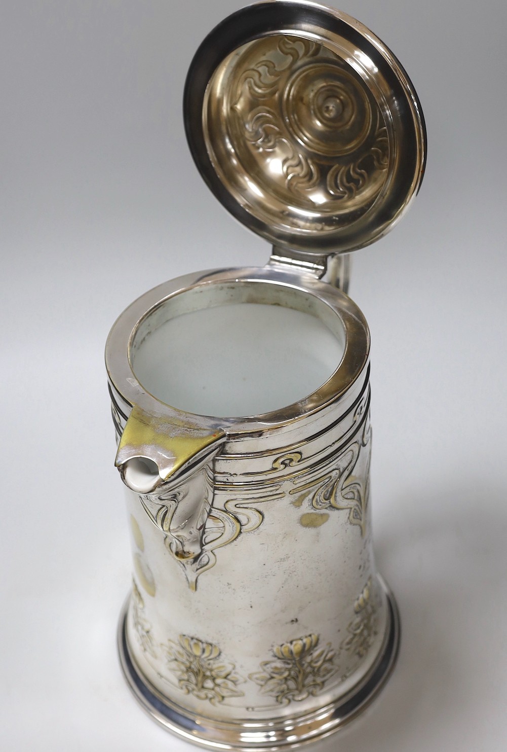 A WMF Art Nouveau plated lemonade jug, 35cm - Image 3 of 5