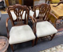 A set of ten George III style mahogany dining chairs