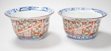 A pair of Japanese 'Hundred Boys' bowls, 19th century, 14cm diameter