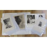 A folio of assorted prints, including an A. Legros etching, a Brangwyn autolithograph - The Mine and