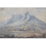 19th century South African School, watercolour, 'Lion's Head 1865, Devils Peake and Table Mountain