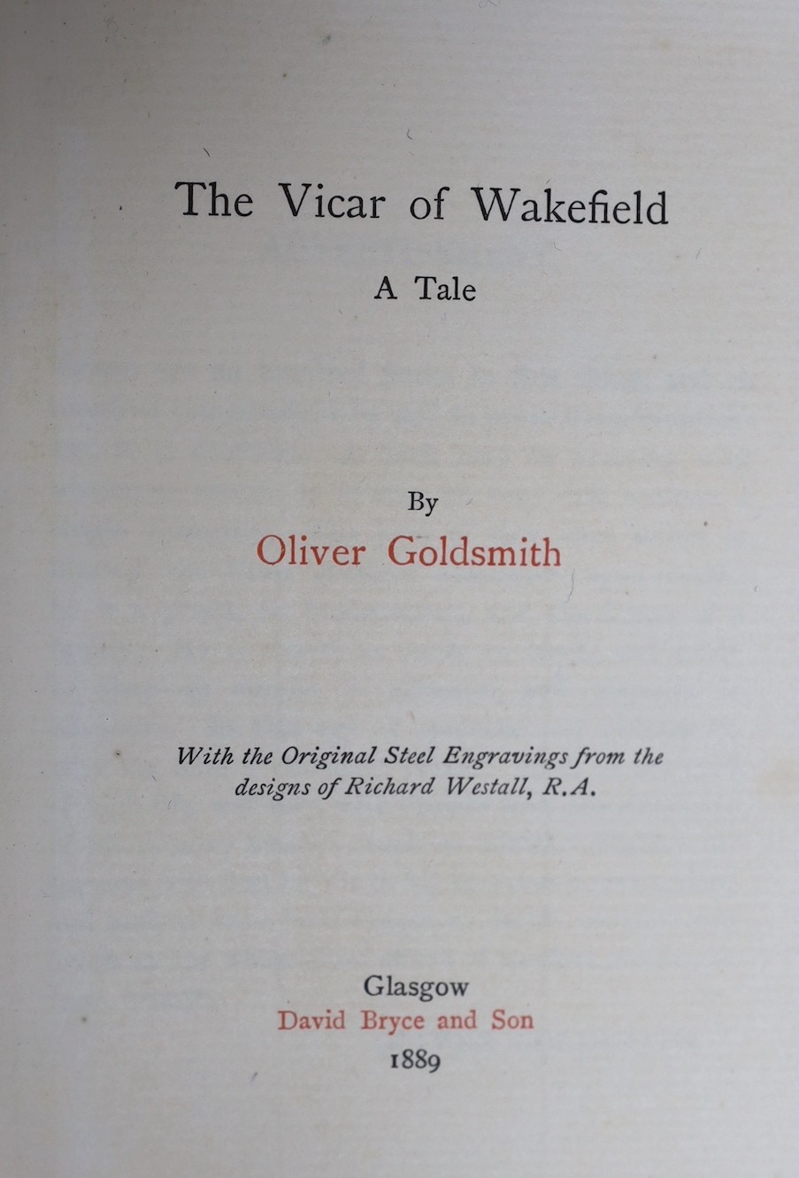 ° ° Richard Westall R.A. (illustrator) - Three works - Goldsmith, Oliver - The Vicar of Wakefield - Image 2 of 3