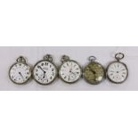 A French white metal open face keywind pocket watch, retailed by Delvallez, Horloger A Lillers and