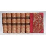 ° ° Scott, Sir Walter - The Waverley Novels, 6 vols, 8vo, red morocco with marbled boards, Adam