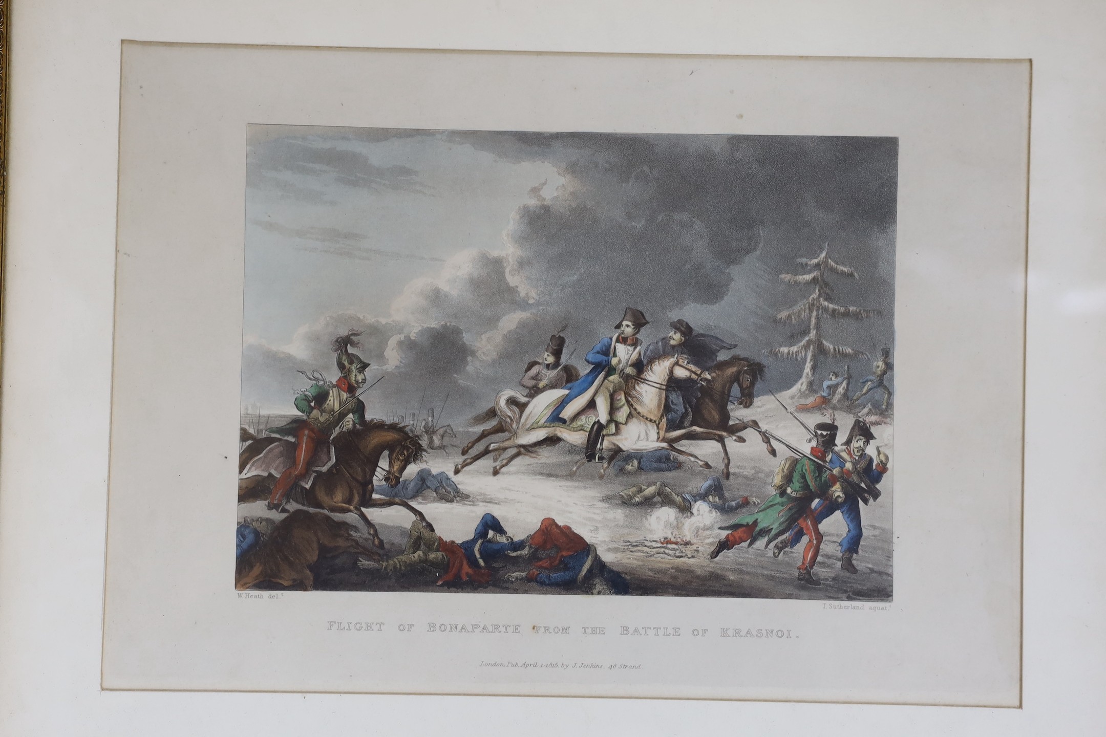 W Heath & T Sutherland, a set of five Napoleonic wars aquatints - Image 2 of 6