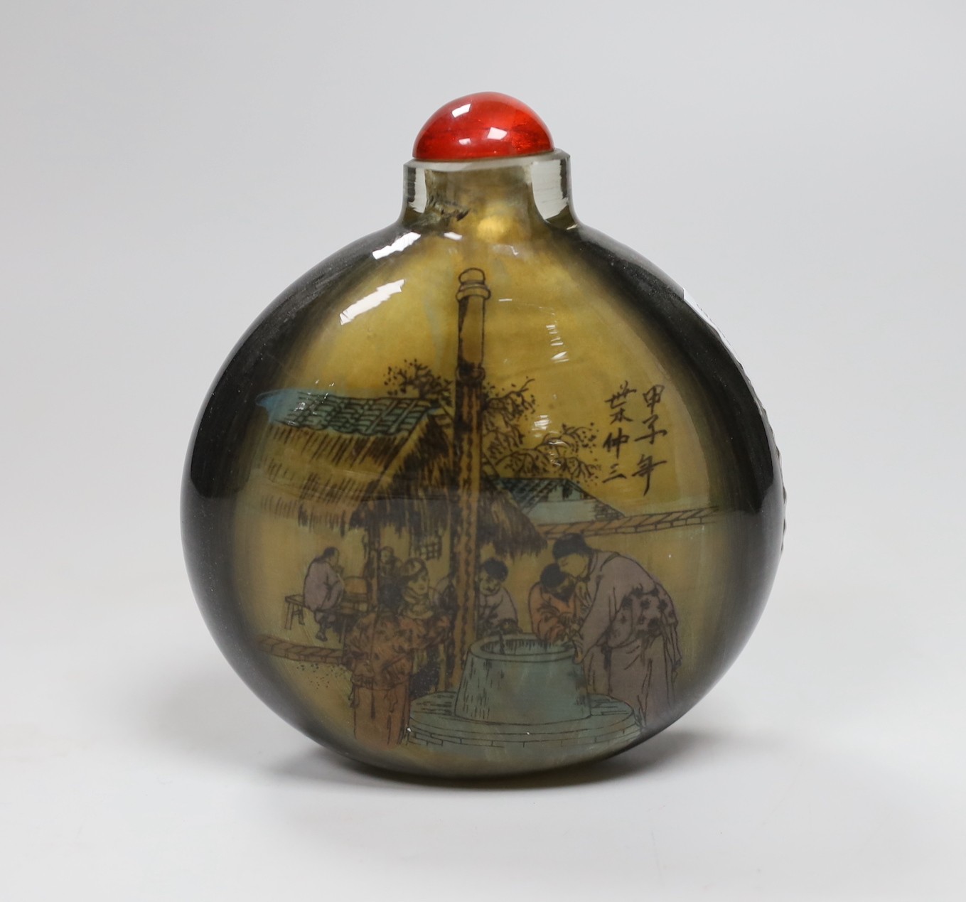 Six assorted Chinese snuff bottles, Tallest 13.5 cm - Image 8 of 9