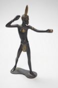 An Austrian patinated bronze figure of a tribesman by Richard Rohac, 13.4cm