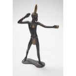 An Austrian patinated bronze figure of a tribesman by Richard Rohac, 13.4cm