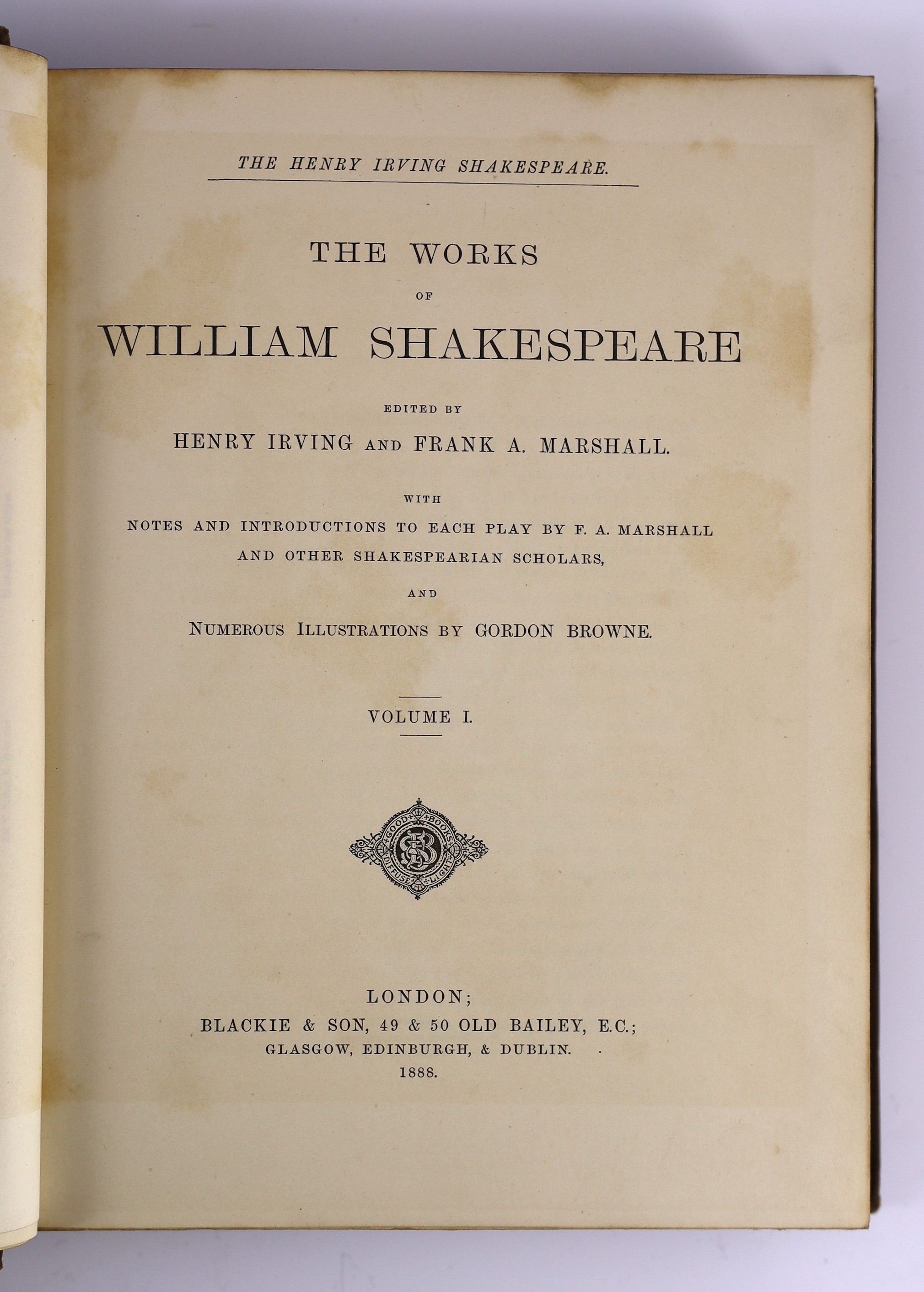 ° ° Shakespeare, William - The Works, edited by Henry Irving, illustrated by Gordon Browne, 8 - Image 2 of 4