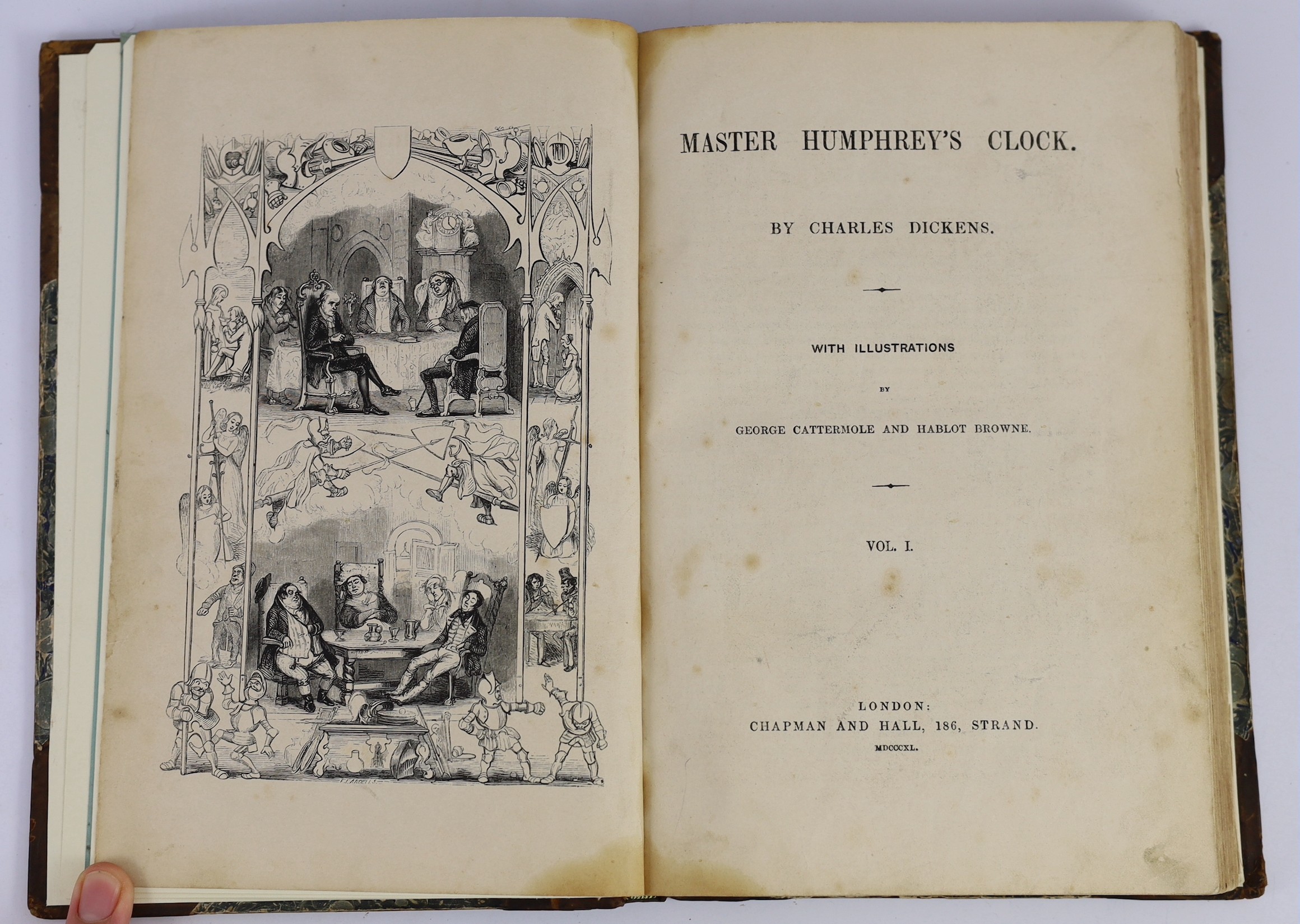 ° ° Dickens, Charles - Master Humphrey’s Clock, 1st edition in book form, 3 vols, 8vo, later quarter - Image 3 of 4