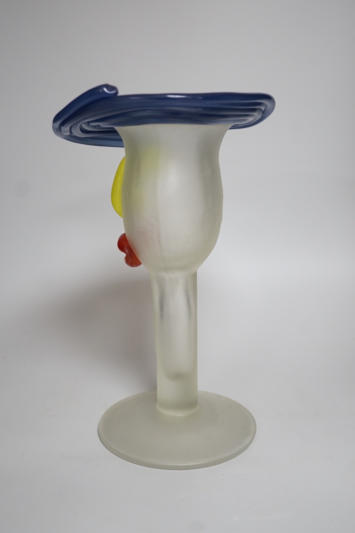 A novelty multi coloured head shaped studio glass vase, height 33cms - Image 3 of 3