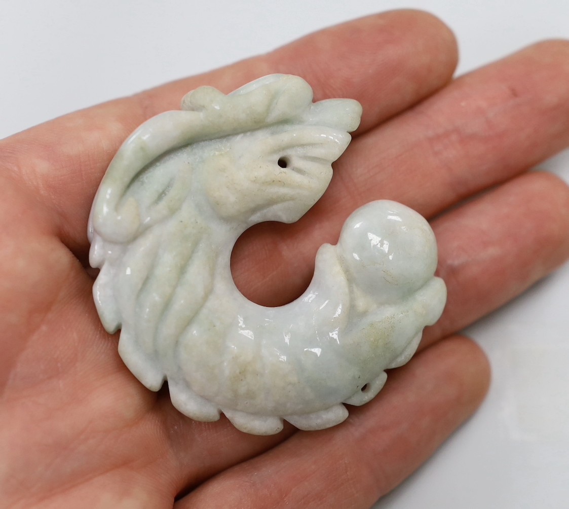 Three Chinese jade or bowenite carvings - Image 6 of 7