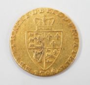 A George III 1798 gold guinea.