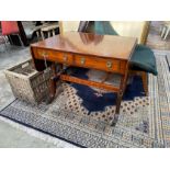 A Regency and later rosewood banded mahogany sofa table, width 83cm, depth 60cm, height 71cm