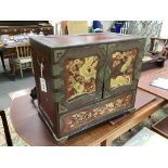 A Japanese Meiji period lacquer table cabinet, width 54cms, depth 32cms, height 48cms.