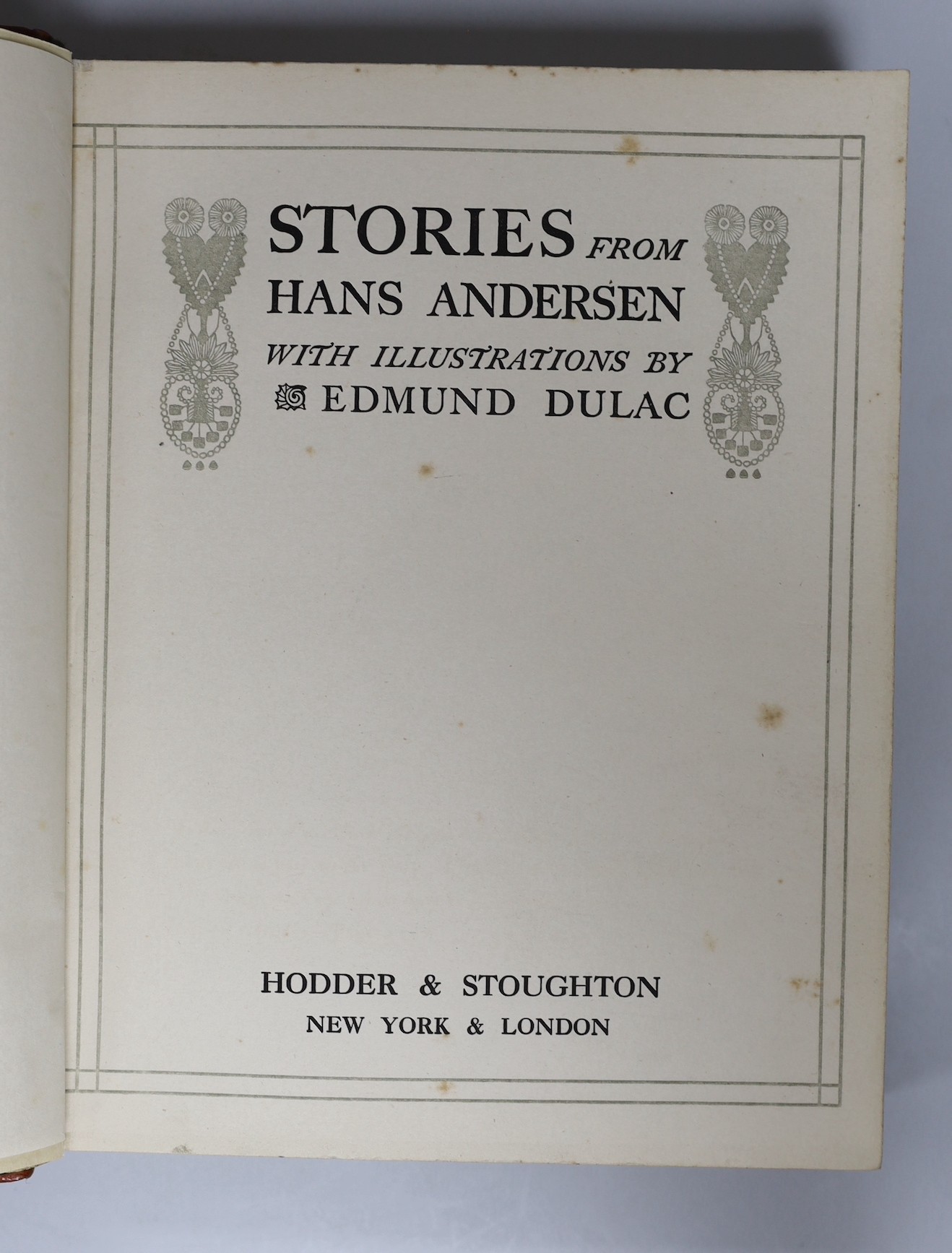 ° ° Dulac, Edmund (illustrator) - Stories from Hans Andersen, with 28 tipped-in colour plates, in - Image 2 of 5