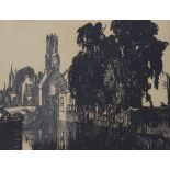 Sir Frank Brangwyn (1867-1956), lithograph, 'The Belfry, Bruges', signed in pencil, 36 x 49cm