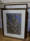 Michael Cadman (1920-2010), pastel, Coastal cliffs, signed and dated 1982, 30 x 43cm, together