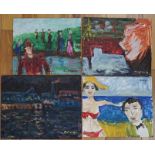 Paul W. Ozere, approximately 50 assorted works including oils on board and watercolours, Views of