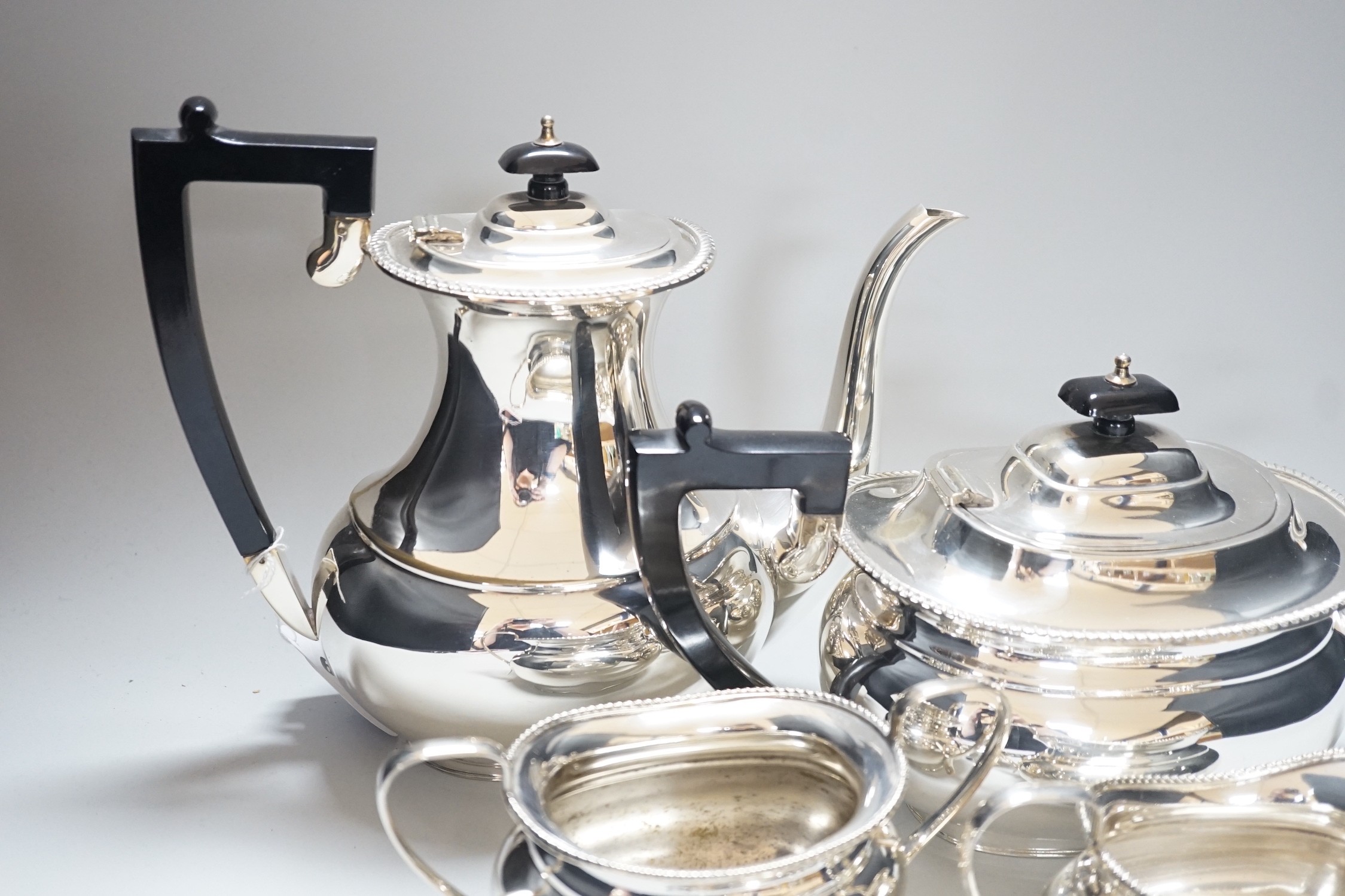 A five piece Garrard and Co, Regent St, plated tea set - Image 5 of 6