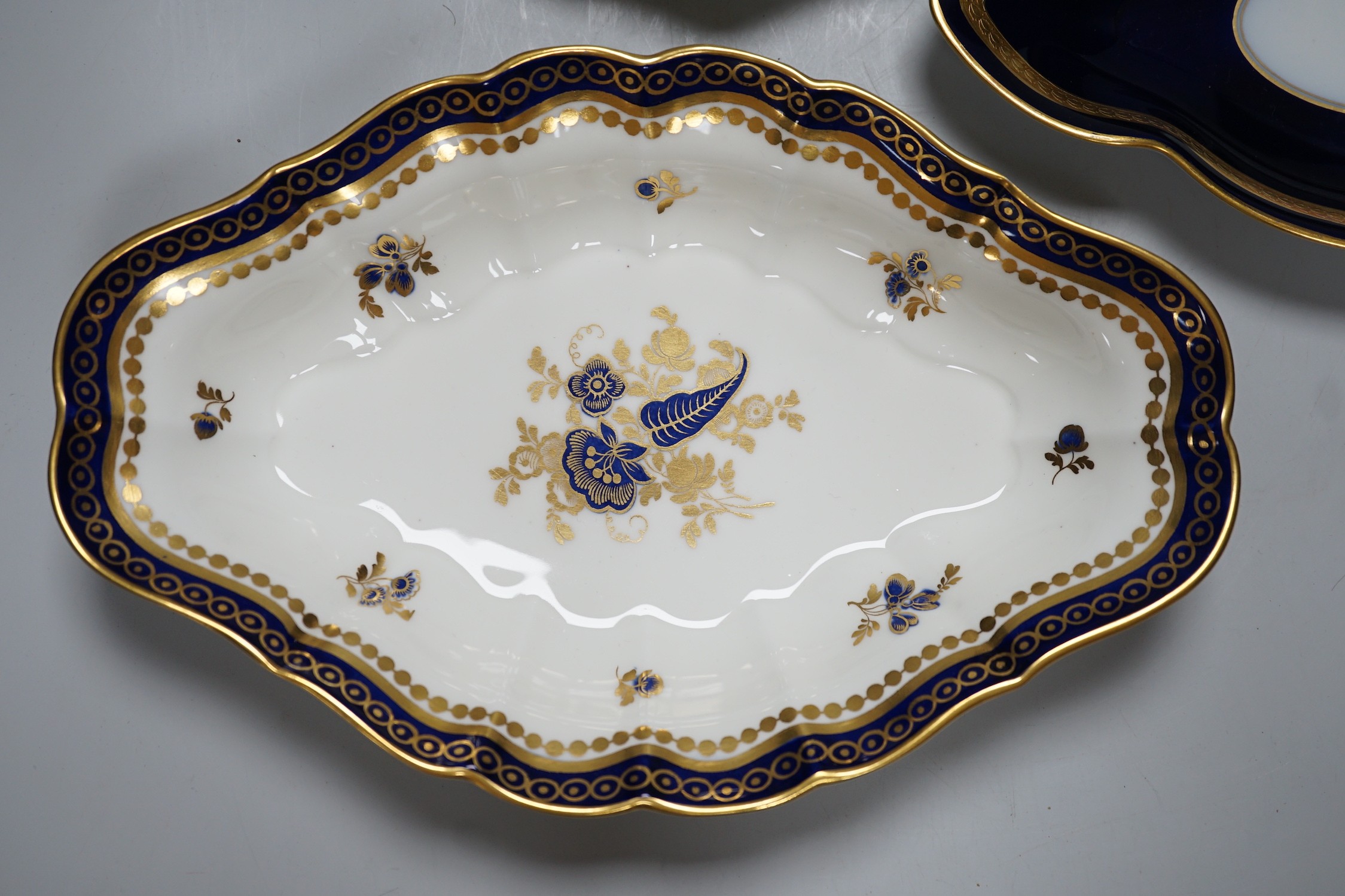 Two Royal Worcester gilt bordered dishes and a Rosenthal stand, largest 27cms wide - Image 2 of 7