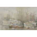 Bernard Philip Batchelor (1924-), watercolour, 'Misty morning on the Thames', signed and dated '