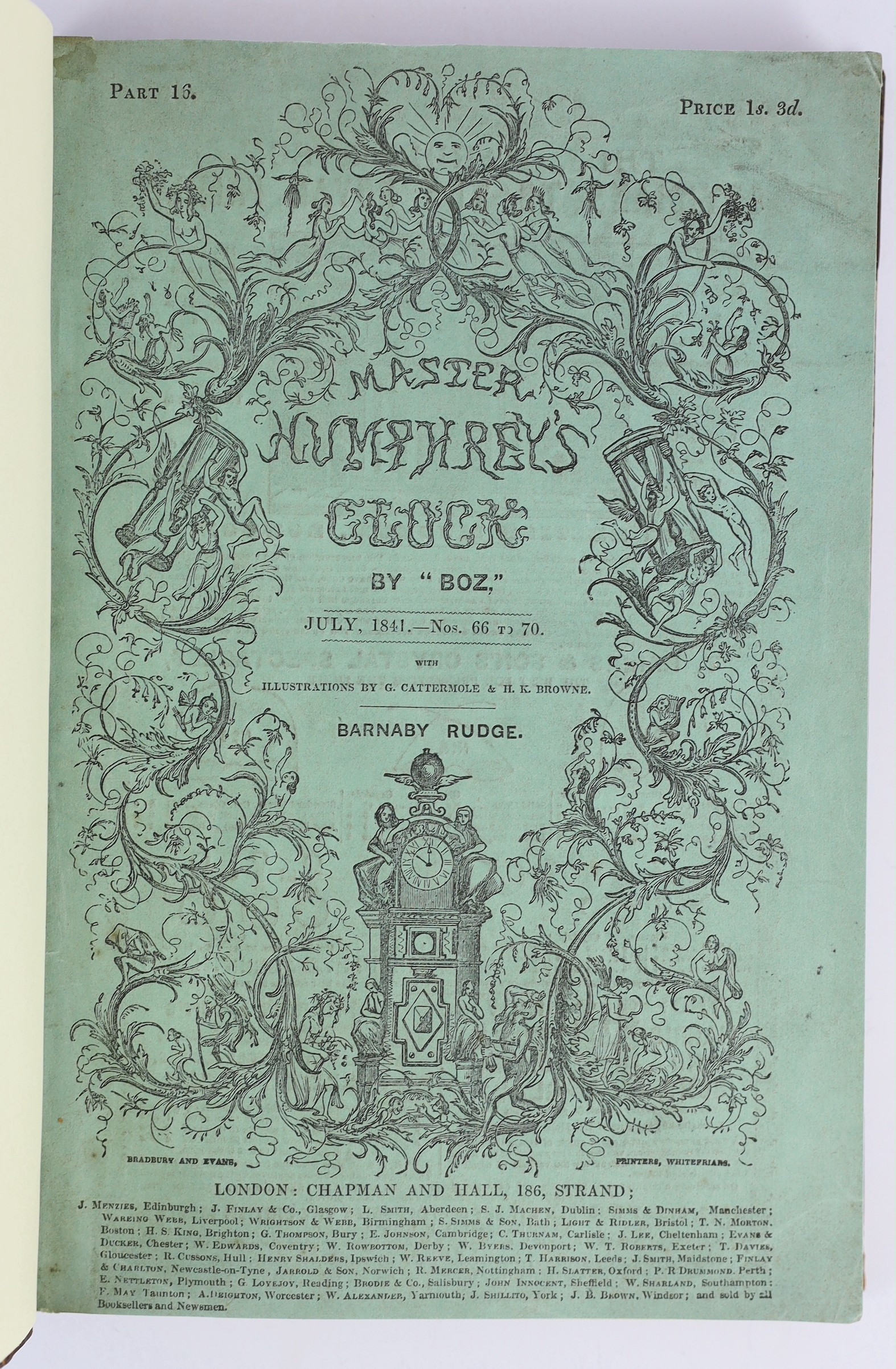° ° Dickens, Charles - Master Humphrey’s Clock, 1st edition in book form, 3 vols, 8vo, later quarter - Image 2 of 4