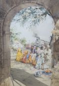 A.P. Harris GRA, watercolour, 'Indian interlude, Gujarat', signed, with Guild of Railway Artists